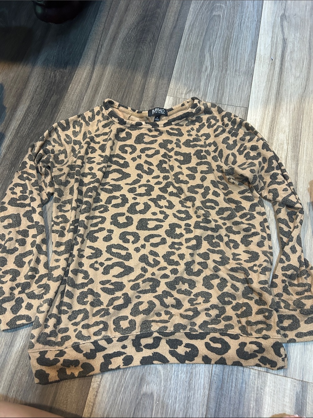 Wildfox Taupe and Black Leopard Print Pullover
